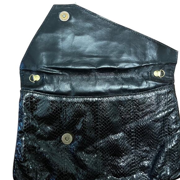 Vintage J. Renee Black Flower Clutch - Picture 3 of 5